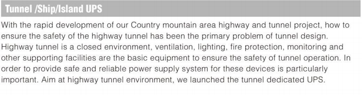 Tunnel UPS SDB 2-40KVA