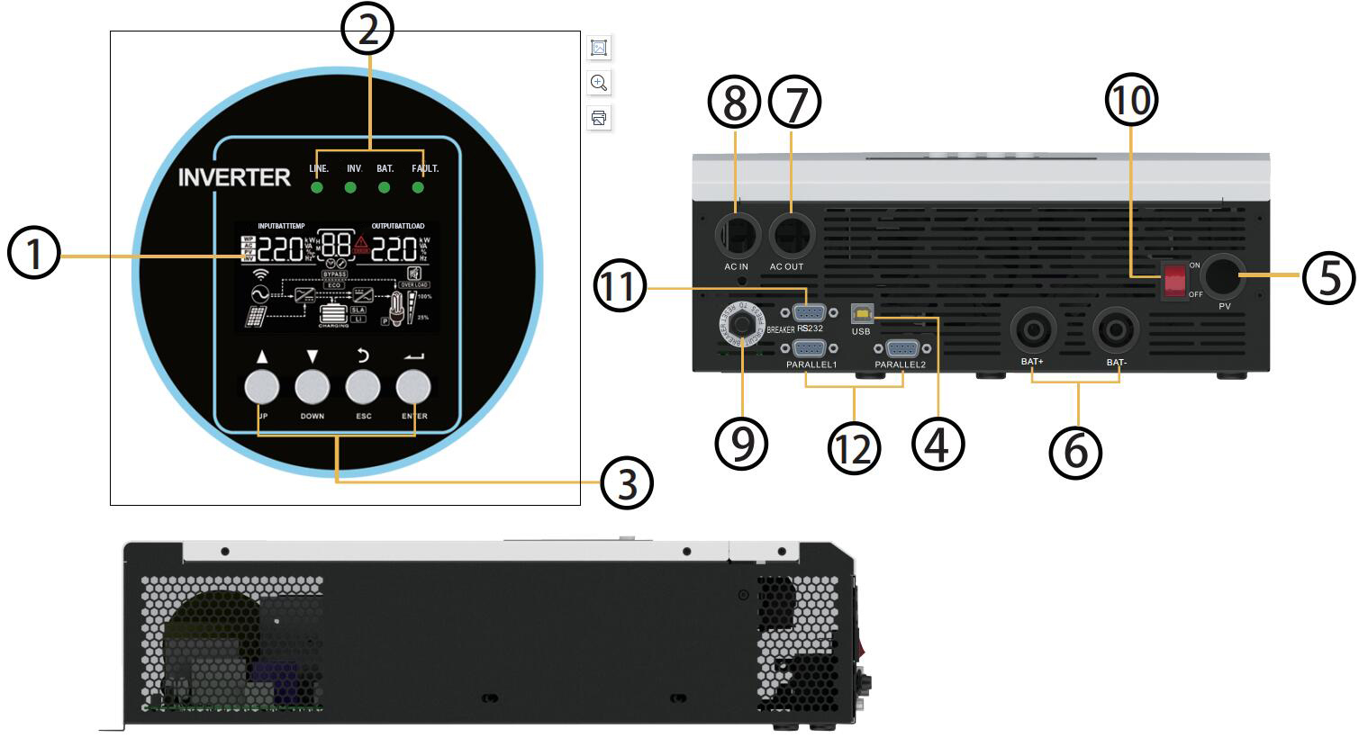 WPV series 1-5K solar inverter power supply